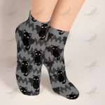 Crockcool Black Cats Bats Halloween Short & Long Socks