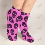 Crockcool Pink Sugar Skulls Halloween Short & Long Socks