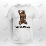 Ultra-MAGA Bear Drinking Beer USA Flag Ultra Maga