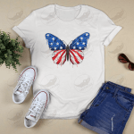 Patriotic Butterfly American Flag Happy 4th Of July