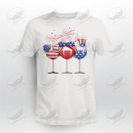 Wine Lover 4th Of July Red White Blue American Flag