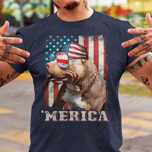 American Flag Bandana Pit Bull Dog Lover Pitbull 4th Of July
