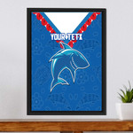 (Custom) Cronulla-Sutherland Sharks Simple Style - Rugby Team Framed Wrapped Canvas | Rugbylife.co
