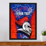 (Custom) Newcastle Knights Aboriginial - Rugby Team Framed Wrapped Canvas | Rugbylife.co
