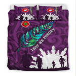 Rugbylife Bedding Set - New Zealand Anzac Walking In The Sun Purple Bedding Set | Rugbylife.co
