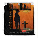 Rugbylife Bedding Set - (Custom) Anzac Day Lest We Forget Soldier Standing Guard Bedding Set | Rugbylife.co
