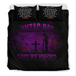 Rugbylife Bedding Set - Anzac Day Remember Australia & New Zealand Purple Bedding Set | Rugbylife.co
