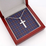 1sttheworld Jewelry - Pride Of Scotland Tartan Cross with Military Style Ball Chain A7