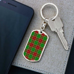 1sttheworld Jewelry - Baxter Modern Tartan Dog Tag with Swivel Keychain A7 | 1sttheworld