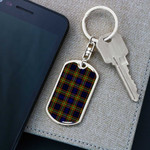 1sttheworld Jewelry - MacLellan Modern Tartan Dog Tag with Swivel Keychain A7 | 1sttheworld