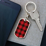 1sttheworld Jewelry - MacQueen Modern Tartan Dog Tag with Swivel Keychain A7 | 1sttheworld