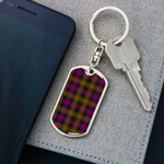 1sttheworld Jewelry - Carnegie Modern Tartan Dog Tag with Swivel Keychain A7 | 1sttheworld