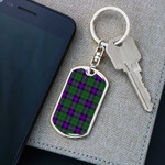 1sttheworld Jewelry - Armstrong Modern Tartan Dog Tag with Swivel Keychain A7 | 1sttheworld