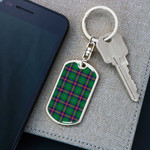 1sttheworld Jewelry - Young Modern Tartan Dog Tag with Swivel Keychain A7 | 1sttheworld