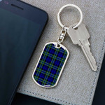 1sttheworld Jewelry - Arbuthnot Modern Tartan Dog Tag with Swivel Keychain A7 | 1sttheworld