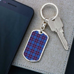 1sttheworld Jewelry - Elliot Modern Tartan Dog Tag with Swivel Keychain A7 | 1sttheworld