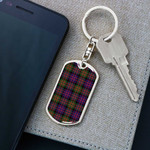 1sttheworld Jewelry - MacDonald Modern Tartan Dog Tag with Swivel Keychain A7 | 1sttheworld