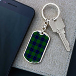 1sttheworld Jewelry - Keith Modern Tartan Dog Tag with Swivel Keychain A7 | 1sttheworld