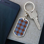 1sttheworld Jewelry - Anderson Modern Tartan Dog Tag with Swivel Keychain A7 | 1sttheworld