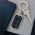 1sttheworld Jewelry - Brodie Hunting Modern Tartan Dog Tag with Swivel Keychain A7 | 1sttheworld