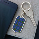 1sttheworld Jewelry - Edmonstone Tartan Dog Tag with Swivel Keychain A7 | 1sttheworld