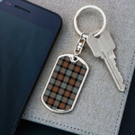 1sttheworld Jewelry - Gunn Weathered Tartan Dog Tag with Swivel Keychain A7 | 1sttheworld