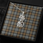 1sttheworld Jewelry - Gordon Weathered Graceful Love Giraffe Necklace A7 | 1sttheworld