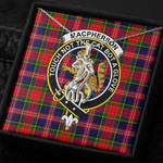 1sttheworld Jewelry - MacPherson Modern Clan Tartan Crest Graceful Love Giraffe Necklace A7 | 1sttheworld