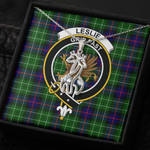 1sttheworld Jewelry - Leslie Hunting Ancient Clan Tartan Crest Graceful Love Giraffe Necklace A7 | 1sttheworld