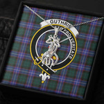 1sttheworld Jewelry - Guthrie Modern Clan Tartan Crest Graceful Love Giraffe Necklace A7 | 1sttheworld