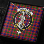 1sttheworld Jewelry - MacIntyre Modern Clan Tartan Crest Graceful Love Giraffe Necklace A7 | 1sttheworld