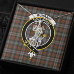 1sttheworld Jewelry - Murray of Atholl Weathered Clan Tartan Crest Graceful Love Giraffe Necklace A7 | 1sttheworld