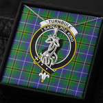 1sttheworld Jewelry - Turnbull Hunting Clan Tartan Crest Graceful Love Giraffe Necklace A7 | 1sttheworld