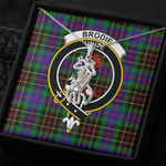 1sttheworld Jewelry - Brodie Hunting Modern Clan Tartan Crest Graceful Love Giraffe Necklace A7 | 1sttheworld