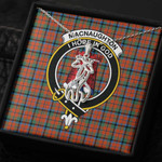 1sttheworld Jewelry - MacNaughton Ancient Clan Tartan Crest Graceful Love Giraffe Necklace A7 | 1sttheworld