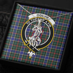 1sttheworld Jewelry - Ogilvie of Airlie Ancient Clan Tartan Crest Graceful Love Giraffe Necklace A7 | 1sttheworld