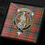 1sttheworld Jewelry - MacPherson Weathered Clan Tartan Crest Graceful Love Giraffe Necklace A7 | 1sttheworld