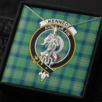 1sttheworld Jewelry - Kennedy Ancient Clan Tartan Crest Graceful Love Giraffe Necklace A7 | 1sttheworld