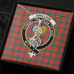 1sttheworld Jewelry - Sinclair Ancient Clan Tartan Crest Graceful Love Giraffe Necklace A7 | 1sttheworld