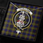 1sttheworld Jewelry - Clelland Modern Clan Tartan Crest Graceful Love Giraffe Necklace A7 | 1sttheworld