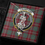 1sttheworld Jewelry - Crawford Modern Clan Tartan Crest Graceful Love Giraffe Necklace A7 | 1sttheworld