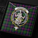 1sttheworld Jewelry - Urquhart Modern Clan Tartan Crest Graceful Love Giraffe Necklace A7 | 1sttheworld