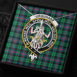1sttheworld Jewelry - Urquhart Broad Red Ancient Clan Tartan Crest Graceful Love Giraffe Necklace A7 | 1sttheworld