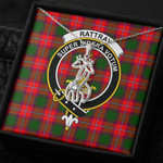 1sttheworld Jewelry - Rattray Modern Clan Tartan Crest Graceful Love Giraffe Necklace A7 | 1sttheworld