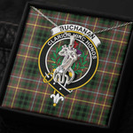 1sttheworld Jewelry - Buchanan Hunting Clan Tartan Crest Graceful Love Giraffe Necklace A7 | 1sttheworld