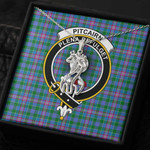 1sttheworld Jewelry - Pitcairn Hunting Clan Tartan Crest Graceful Love Giraffe Necklace A7 | 1sttheworld