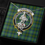 1sttheworld Jewelry - Cranstoun Clan Tartan Crest Graceful Love Giraffe Necklace A7 | 1sttheworld