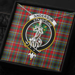 1sttheworld Jewelry - Anderson of Arbrake Clan Tartan Crest Graceful Love Giraffe Necklace A7 | 1sttheworld