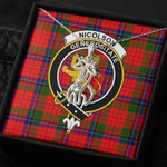 1sttheworld Jewelry - Nicolson Modern Clan Tartan Crest Graceful Love Giraffe Necklace A7 | 1sttheworld