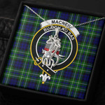 1sttheworld Jewelry - MacNeil of Colonsay Modern Clan Tartan Crest Graceful Love Giraffe Necklace A7 | 1sttheworld